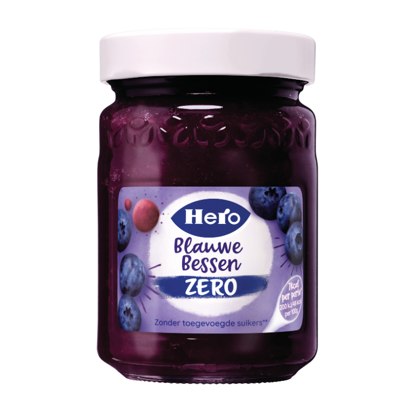 Jam pot blauwe bessen zero 