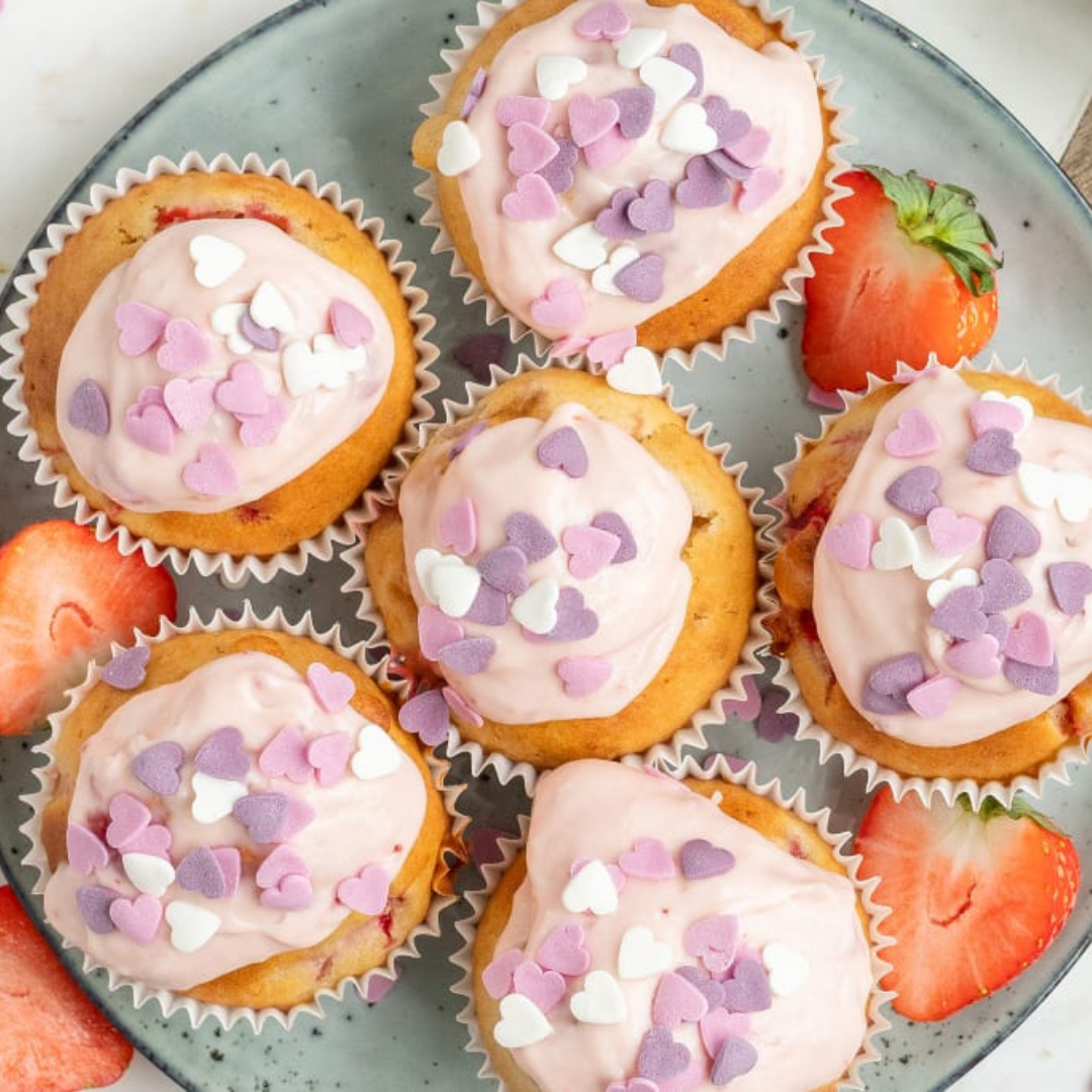 Aardbeien cupcakes