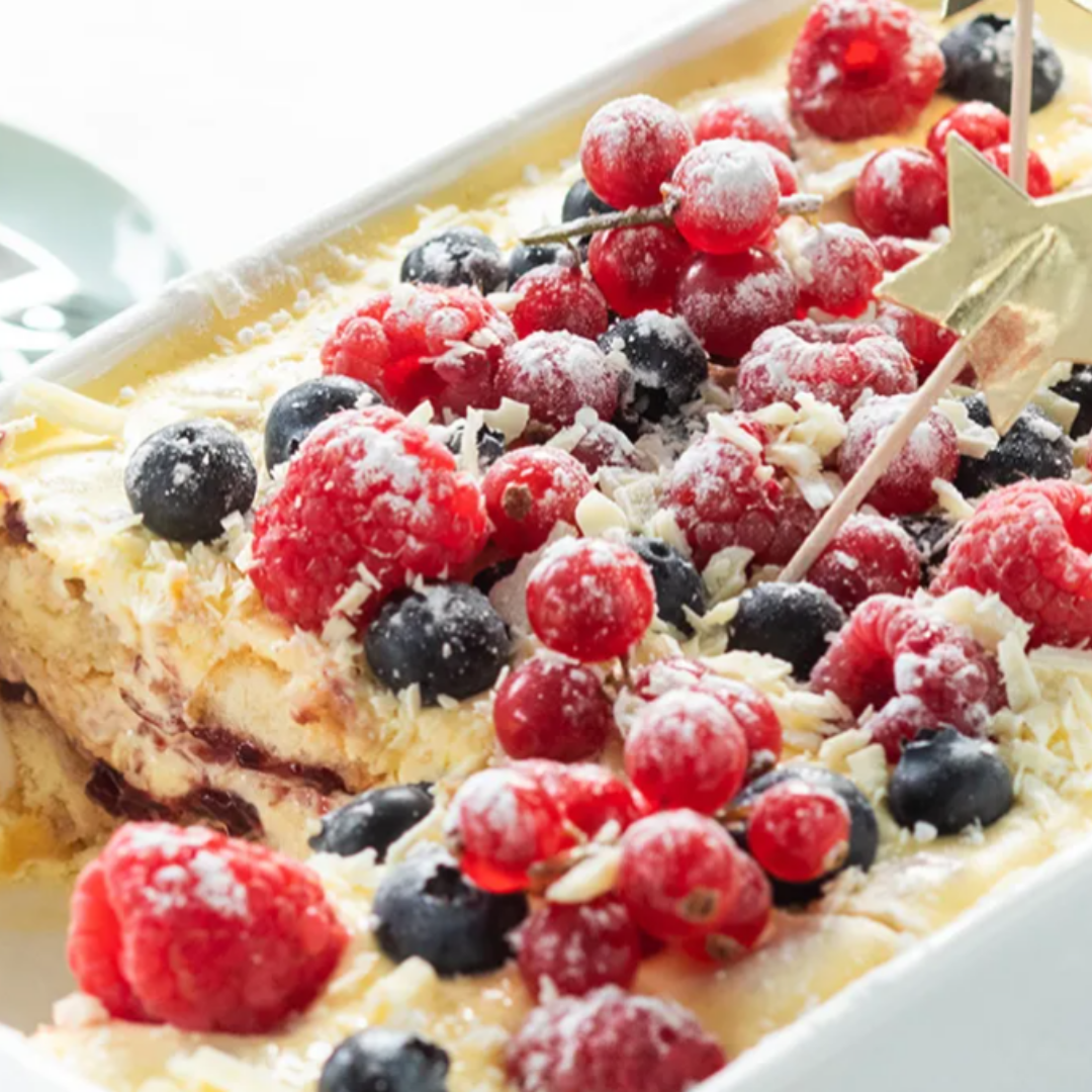 Feestelijke bosvruchten tiramisu