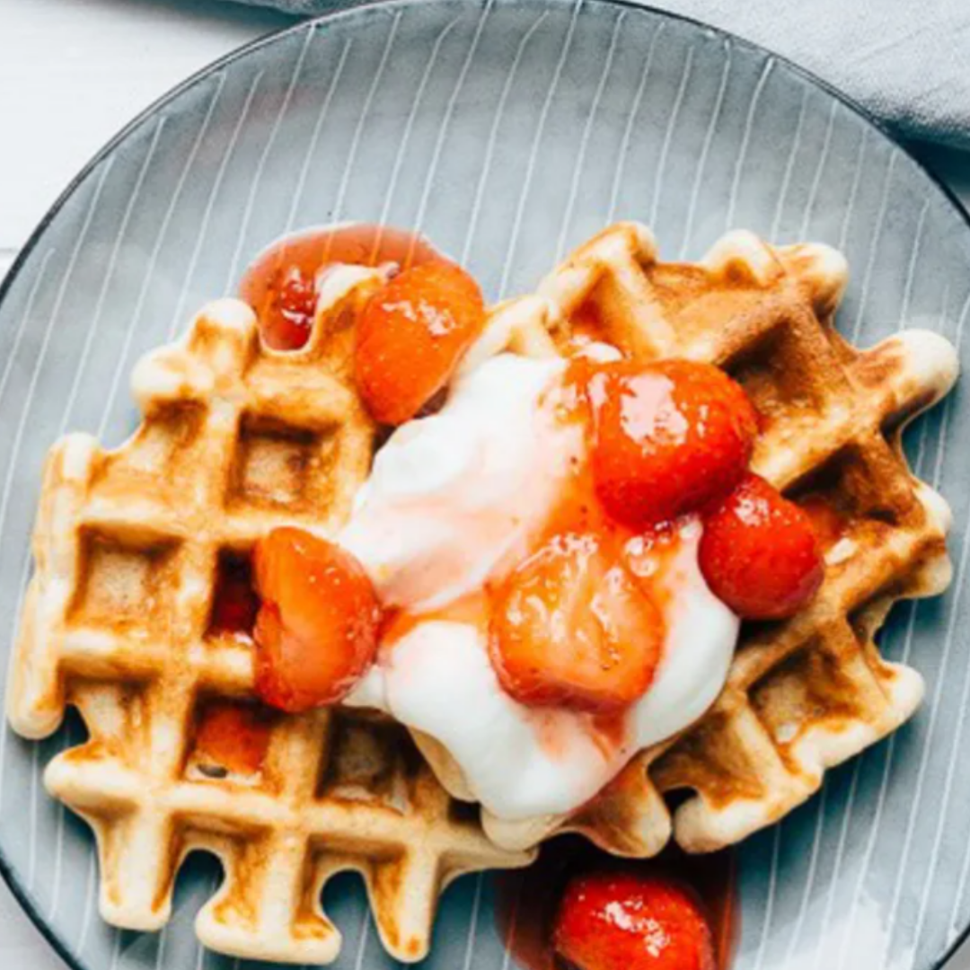 Kwarkwafels met aardbeien